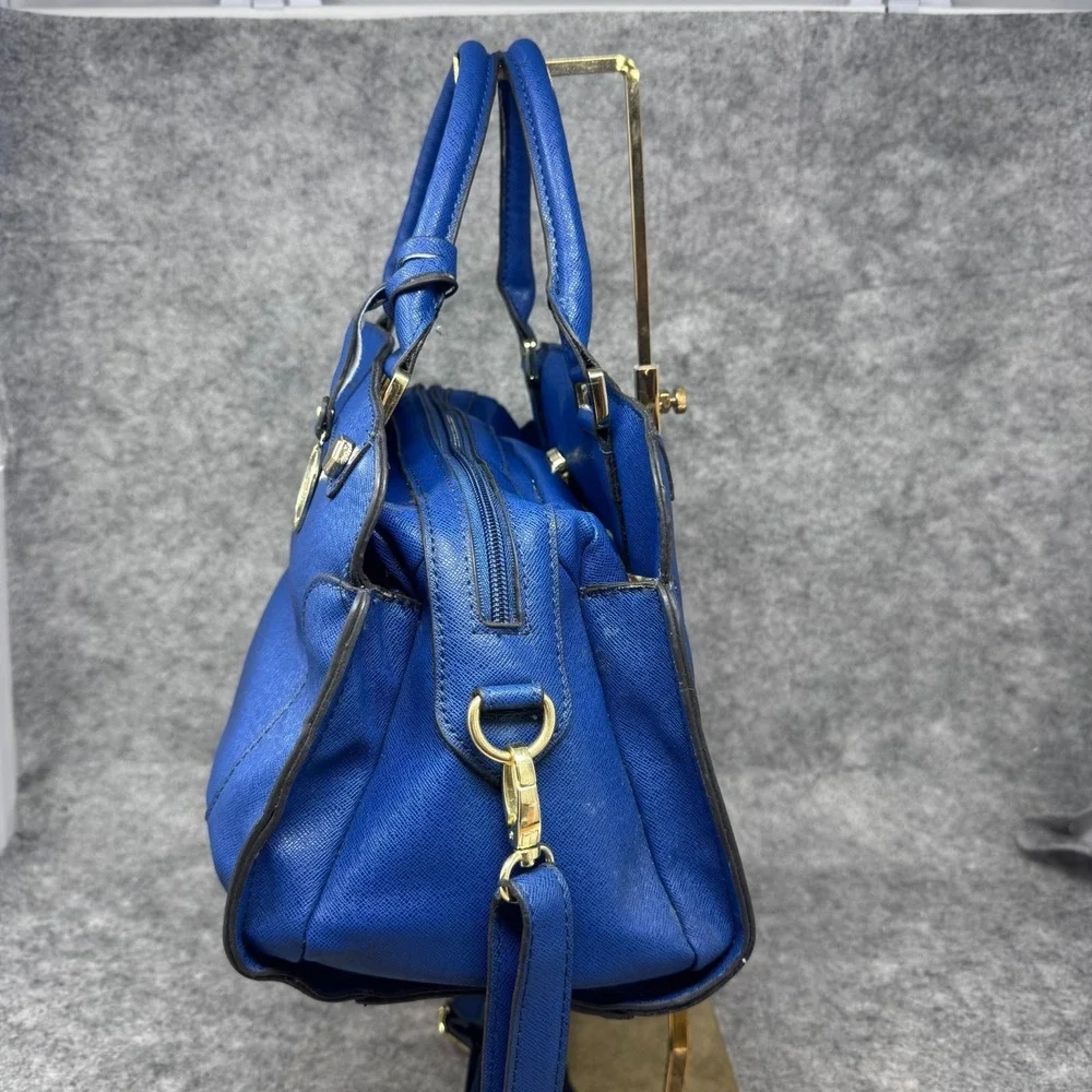 London Fog Royal Blue Satchel with Gold Accent